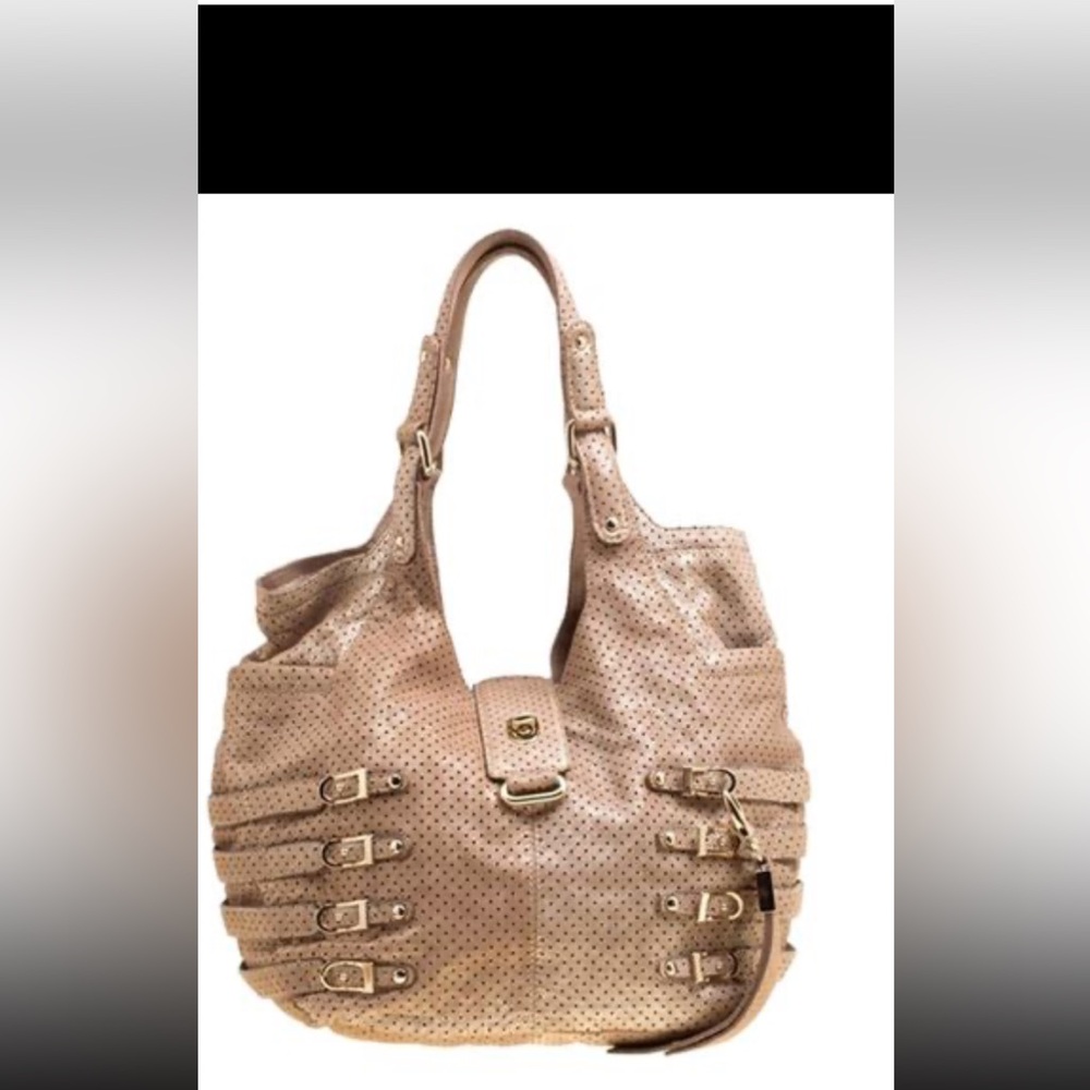 Jimmy Choo Gold Buckle Shoulder Bag (Very Good Condition)